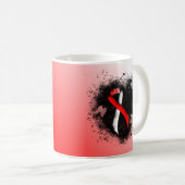 Rood- en witlintrukhart koffiemok (Voorkant rechts)