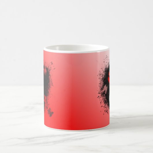 Rood- en witlintrukhart koffiemok (Center)