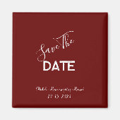 Rood- en witminimalistisch huwelijk sparen de datu magneet (Voorkant)