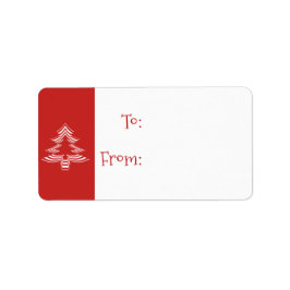 Rood- en witminimalistisch kerstboomschenkel Label