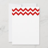 Rood- en witmoderne Chevron Wedding-uitnodigingen Kaart (Achterkant)