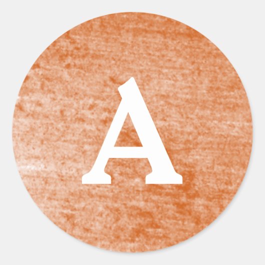 Rood- en witmonogram envelop ronde sticker (Voorkant)
