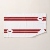 Rood- en witmonogram streep bad handdoek (Handdoek)