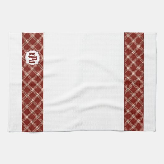 Rood- en witmonogrammen, geplakt theedoek (Horizontaal)