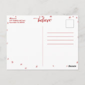 Rood- en witpaars geloven in de magische kerst briefkaart (Achterkant)