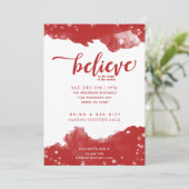 Rood- en witpaars geloven in de magische kerst kaart (Staand voorkant)