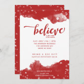 Rood- en witpaars geloven in de magische kerst kaart (Voorkant / Achterkant)