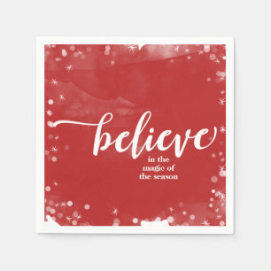 Rood- en witpaars geloven in kerstfeestdag servet