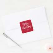 Rood- en witpenseel, prettig kerstfeest vierkante sticker (Envelop)