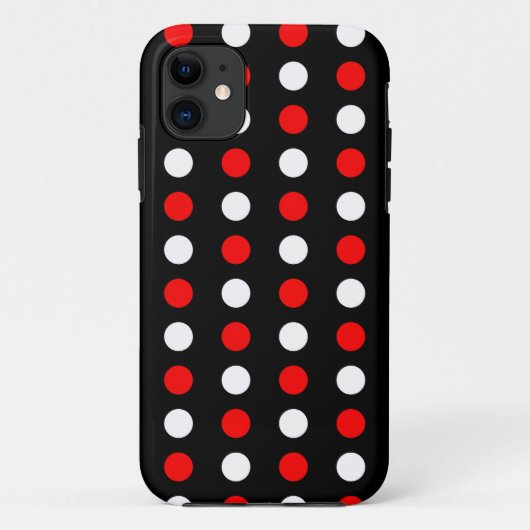 Rood- en witpestpatroon Case-Mate iPhone case (Achterkant)