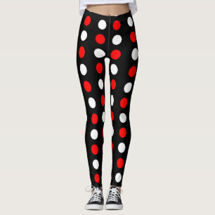 Rood- en witpestpatroon leggings