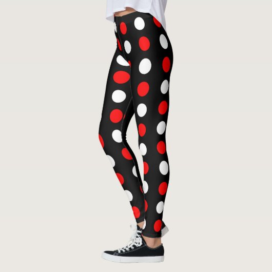 Rood- en witpestpatroon leggings (Links)