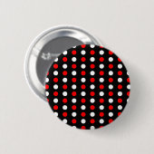 Rood- en witpestpatroon ronde button 5,7 cm (Voorkant /achterkant)