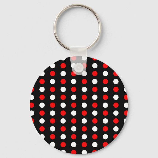 Rood- en witpestpatroon sleutelhanger (Voorkant)