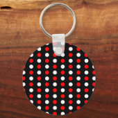 Rood- en witpestpatroon sleutelhanger (Voorkant)