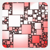 Rood- en witplein dansen vierkante sticker (Voorkant)