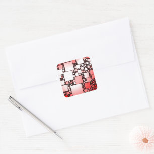 Rood- en witplein dansen vierkante sticker