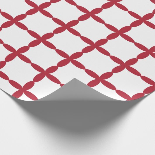 Rood- en witpleinen cadeaupapier (Hoek)