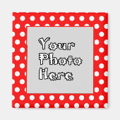 Rood- en witpooldots Foto-Lijst Magneet (Voorkant)