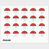 Rood- en witpoolpunt Adres stickers (Vel)