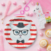 Rood- en witpunaverswitpapier Borden Papieren Bordje (Feest)