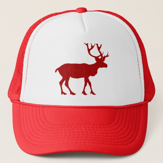 Rood- en witrendier trucker pet (Voorkant)