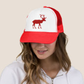 Rood- en witrendier trucker pet (In situ)
