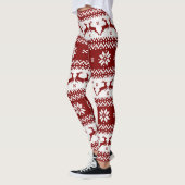 Rood- en witrendieren en snowflakes kerst leggings (Links)