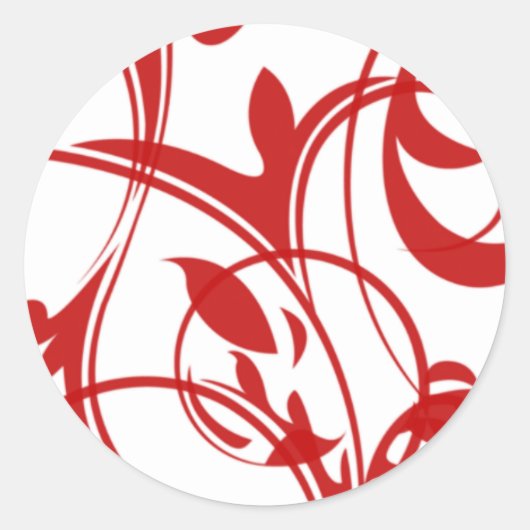 Rood- en witringen ronde sticker (Voorkant)