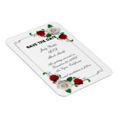Rood- en witrozen kersthuwelijk sparen de datum magneet (Rechterzijde)