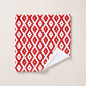 Rood- en witruitpatroon bad handdoek (Wasdoekje)
