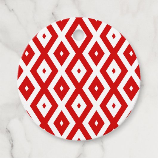 Rood- en witruitpatroon bedankjes labels (Voorkant)