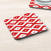 Rood- en witruitpatroon bier onderzetter (Linkerzijde)