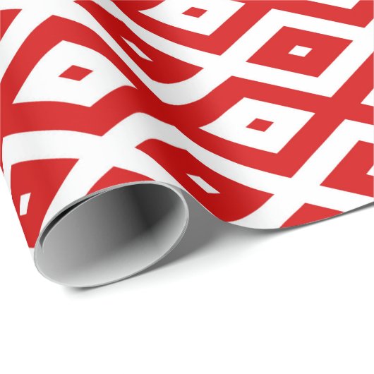 Rood- en witruitpatroon cadeaupapier (Rol Hoek)