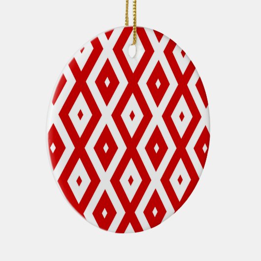 Rood- en witruitpatroon keramisch ornament (Rechts)