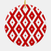 Rood- en witruitpatroon keramisch ornament (Achterkant)