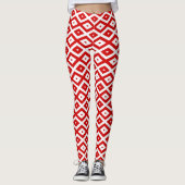 Rood- en witruitpatroon leggings (Voorkant)