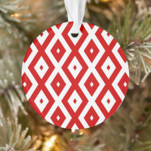 Rood- en witruitpatroon ornament