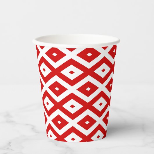 Rood- en witruitpatroon papieren bekers (Voorkant)