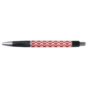 Rood- en witruitpatroon pen