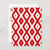 Rood- en witruitpatroon RSVP kaartje (Voorkant / Achterkant)