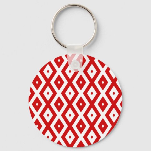 Rood- en witruitpatroon sleutelhanger (Voorkant)