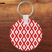 Rood- en witruitpatroon sleutelhanger (Voorkant)