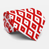 Rood- en witruitpatroon stropdas (Opgerold)