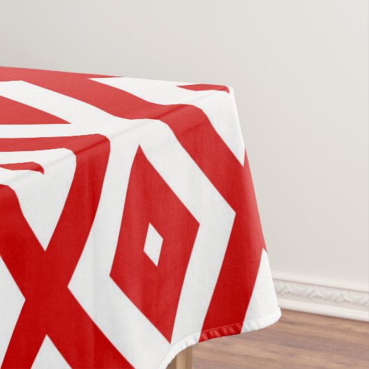 Rood- en witruitpatroon tafelkleed (Voorbeeld)