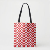Rood- en witruitpatroon tote bag (Voorkant)