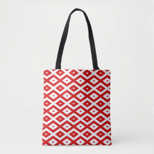 Rood- en witruitpatroon tote bag