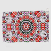 Rood- en witschacht of kaleidoscoop met pixel golfhanddoek (Horizontaal)