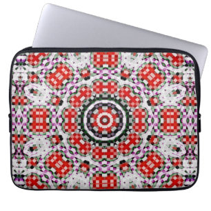 Rood- en witschacht of kaleidoscoop met pixel laptop sleeve