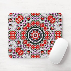 Rood- en witschacht of kaleidoscoop met pixel muismat